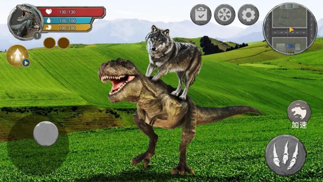 恐龙抗狼吞噬生存手机版 v1.0 安卓版 2