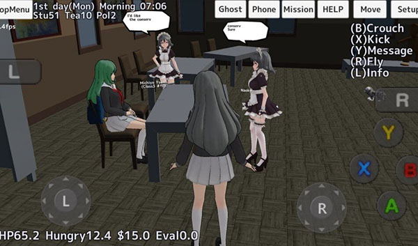 校园女生模拟器英文版2023最新版 v1.0 安卓版3